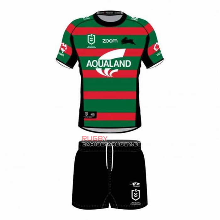 Camiseta Ninos Kit South Sydney Rabbitohs Rugby 2021 Local